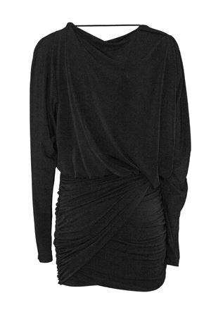 Black Draped Mini Dress THE ANDAMANE | T180127ATJP107999